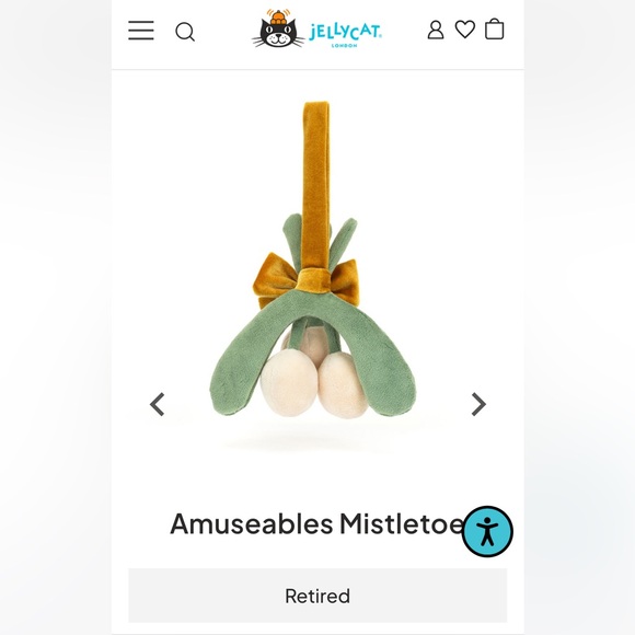 Retired Mistletoe Authentic Jellycat Amuseables Mistletoe NWT - Picture 8 of 9